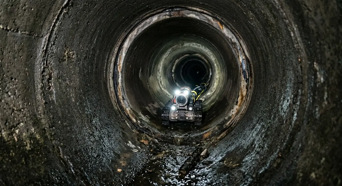 Robotic sewer camera inspecting pipe interior for Drain Snake Service in Carson City